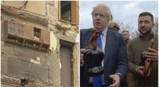 Fotografia virală cu un dulap de bucătărie, rămas intact după bombardament. Obiectul care a devenit un simbol în Ucraina