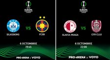 FCSB și CFR Cluj se văd pe PRO ARENA și VOYO pe 6 octombrie! La ce oră se joacă meciurile din Conference League
