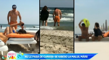 Nu le pasa de ochii curiosilor: se iubesc la malul marii