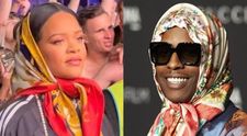 Rihanna, într-un costum sport și cu batic pe cap, la concertul iubitului. Reacția fanilor: „are look de mămică”