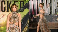 Trup de zeiță la 55 de ani! Jennifer Lopez și-a etalat abdomenul sculptat și picioarele tonifiate într-o rochie incendiară