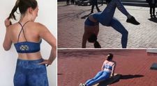 Credeau ca face yoga si nimeni nu a observat cu ce este imbracata