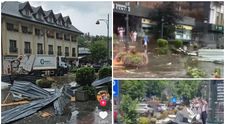„E ca după taifun, dar la munte”. Imaginile cu prăpădul din Sinaia circulă masiv pe rețelele sociale: dezastrul a băgat spaima în oameni