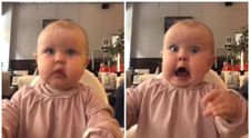 Reacția genială a unui bebeluș când vede mâncarea. Momentul video a ajuns viral