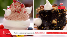 Pavlova cu mango și căpșuni și tort cu bezea și ciocolată