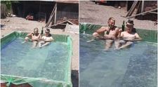 Doi români și-au făcut piscină într-o remorcă, iar acum sunt vedete pe TikTok: 'Așa ceva numai în România vezi!'