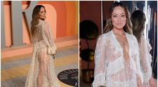 Rochie de Oscar sau de petrecere în pijama? Olivia Wilde, apariție controversată la petrecerea Vanity Fair