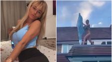 A vrut să se dea în spectacol, dar și-a distrus fața! Momentul în care o dansatoare sare de pe acoperișul unei case direct în piscină VIDEO