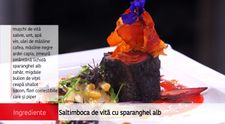 Saltimboca de vita cu sparanghel alb