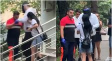 Gabriel, băiatul care a fost stropit cu acid de baterie la Călărași, surprins în timp ce este condus de iubita lui la ambulanță. Ce se întâmplă cu tânărul care și-a pierdut chipul în urma incidentului cumplit