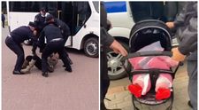 La o acțiune de protest din Rusia a fost reținută o femeie cu un bebeluș aflat în căruț