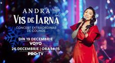 Andra, concert extraordinar de colinde la PRO TV! Vizionează „Vis de iarnă” pe VOYO