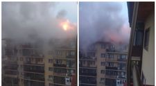 Incendiu la mansarda unui bloc din Chiajna. Pompierii nu puteau trece din cauza  mașinilor parcate și a străzilor înguste