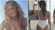 Trece printr-un divorț dureros, dar se pozează provocator în costum de baie în oglindă. Jennifer Lopez, imagini incendiare din această vară