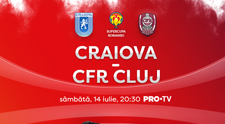PRO TV aduce Supercupa României în casele românilor! CFR Cluj – Craiova este la PRO TV pe 14 iulie, de la 20:30!