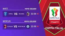 Coppa Italia revine pe VOYO! Ultimele două meciuri din semifinale, LIVE, cu echipe de top din Serie A, marți și miercuri seară, la 22:00, exclusiv pe VOYO