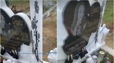 Descoperire înfiorătoare la mormântul victimei lui Emil Gânj. Rudele au găsit un lanț și ciorapi atârnați de piatra funerară VIDEO