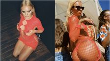 Alexandra Stan, într-un costum de baie minuscul, acoperită cu o rochie de plasă. Cum a fost surprinsă de ziua ei de naștere
