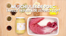 Muschiulet de porc invelit in pasta de usturoi copt