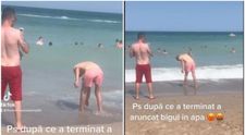 Gest scandalos surprins de o femeie pe o plajă din Costinești. Ce făcea un bărbat la malul mării