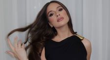 Soția lui Ianis Hagi, apariție de Oscar la aproape două luni după ce a devenit mamă, într-o rochie neagră mulată cu detalii aurii. Cât costă ținuta Elenei Hagi