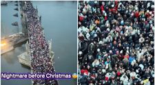 „Coșmarul de dinainte de Crăciun”. Imagini virale cu Podul Carol din Praga, plin până la refuz: „Fac atac de panică doar uitându-mă”