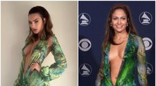 Emily Ratajkowski s-a transformat  în Jennifer Lopez, varianta anului 2000. Decolteul uriaș i-a jucat feste supermodelului