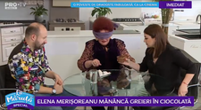 VIDEO Elena Merișoreanu mănâncă greieri în ciocolată