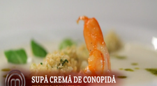Reteta MasterChef: Supa crema de conopida cu salota, camembert si panko aromat cu pesto