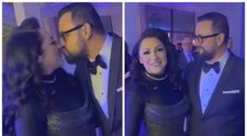Andra și Măruță, sărut pasional în noaptea dintre ani. Artista, sorbită din priviri de soțul ei
