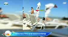 Puya face piata si se joaca cu papusi