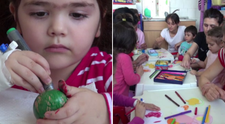 Concurs de vopsit oua, organizat de Protectia Copilului in Bacau. Cum s-au distrat copiii de la Spitalul de Pediatrie