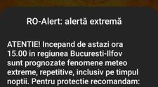 RO-Alert de fenomene meteo extreme în București. Recomandările autorităților: Sistarea activităților