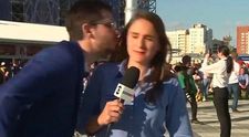 Reacția unei reporterițe, față de un suporter care a încercat să o sărute, face înconjurul internetului