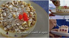 Tort cu zmeura si crumble de migdale
