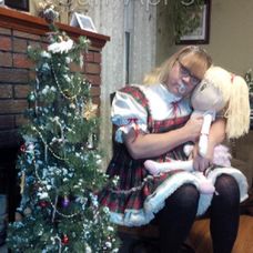 My new Christmas Sissy dress and Dolly.