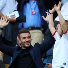 David Beckham și fiica lui, Harper. FOTO: Getty Images