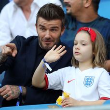 David Beckham și fiica lui, Harper. FOTO: Getty Images