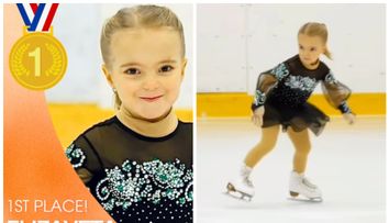 Cine este Elizaveta, fetița de 4 ani care a topit inimile spectatorilor la un concurs de patinaj artistic