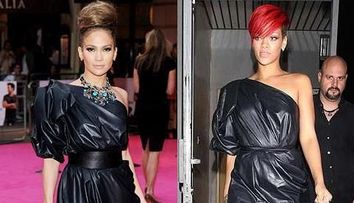 Jennifer Lopez versus Rihanna! Cui ii sta mai bine in rochia neagra Lanvin?