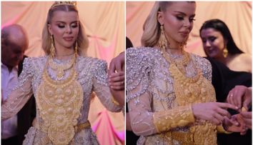 O influenceriță din Turcia, acoperită în aur la petrecerea de logodnă! Vedeta nici nu se putea mișca din cauza greutății. Imaginile cu ea au devenit virale