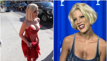Are o „gaură” uriașă în zona bustului pe care nicio operație nu o poate repara. Cum a reușit Tori Spelling să o mascheze într-o rochie roșie, ultra-decoltată