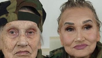 Puterea machiajului. Cum arata o batranica dupa ce se lasa pe mana stilistilor. Transformarea care a cucerit internetul