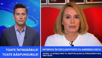 Andreea Esca se întoarce: interviu exclusiv la ȘTIRILE PRO TV de la ora 19.00