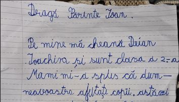 Scrisoarea unui băiețel pentru Părintele Ioan, virală pe Facebook. Ce a donat puștiul copiilor nevoiași