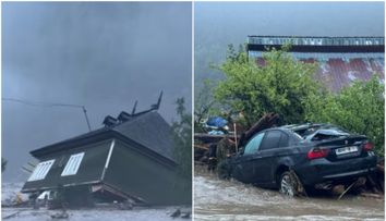 Comuna Broșteni din Suceava a fost înghițită de ape! O persoană a murit, mai multe case au fost luate de ape, iar imaginile de la fața locului sunt îngrozitoare