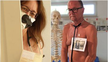 Coronavirus: Medicii germani protestează în pielea goală fiindcă nu primesc echipamente de protecție