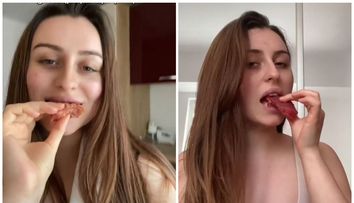 Filmulețele unei românce sunt virale pe TikTok! Sabina se filmează în timp ce consumă carne crudă