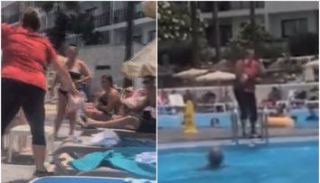 Scandal cu urlete și țipete la piscină, după ce unei femei i s-a „furat” șezlongul! Momentul a fost surprins pe camere VIDEO