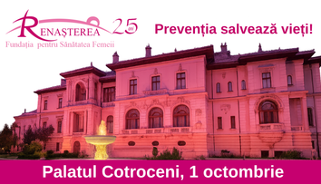 Fundația Renașterea marchează 25 de ani de activitate.  Palatul Cotroceni îmbracă lumina roz ca simbol al speranței și solidarității în lupta împotriva cancerului de sân
